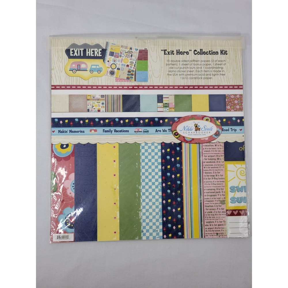 Nikki Sivils Double Sided Scrapbook Exit Here Vacation theme 10 Sheets pages